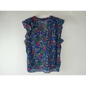 Impulsive  Womens Top size 2X Blue Floral Romantic Modern Boho Feminine
